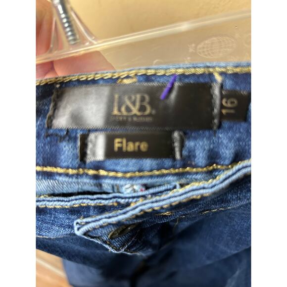 Lucky & Blessed Flare Jeans with Stripe Inset Accent Sz 16 - Picture 5 of 6